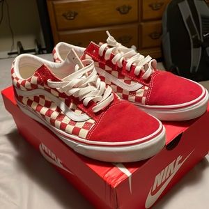 Red checker vans size 10